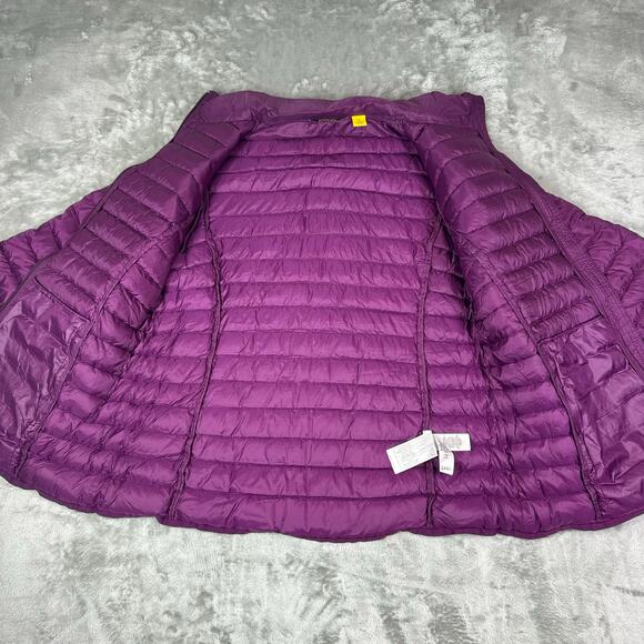 Cabelas Puffer Jacket Women L Purple Hoodie Lightweight Packable Duck Down - Picture 5 of 9